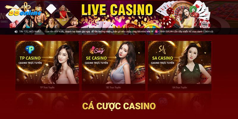 Giới thiệu 88online sảnh live casino cực chất